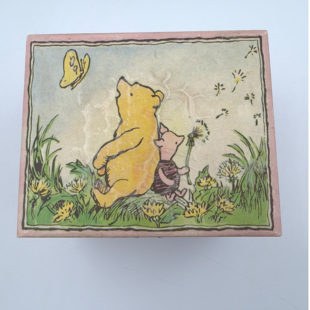 Linden Classic Winnie the Pooh Piglet Musical Jewelry Box Pink PJM-9001 Vintage
